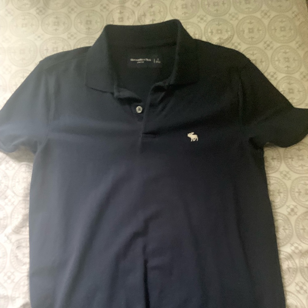 Black Mens Abercrombie & Fitch Polo